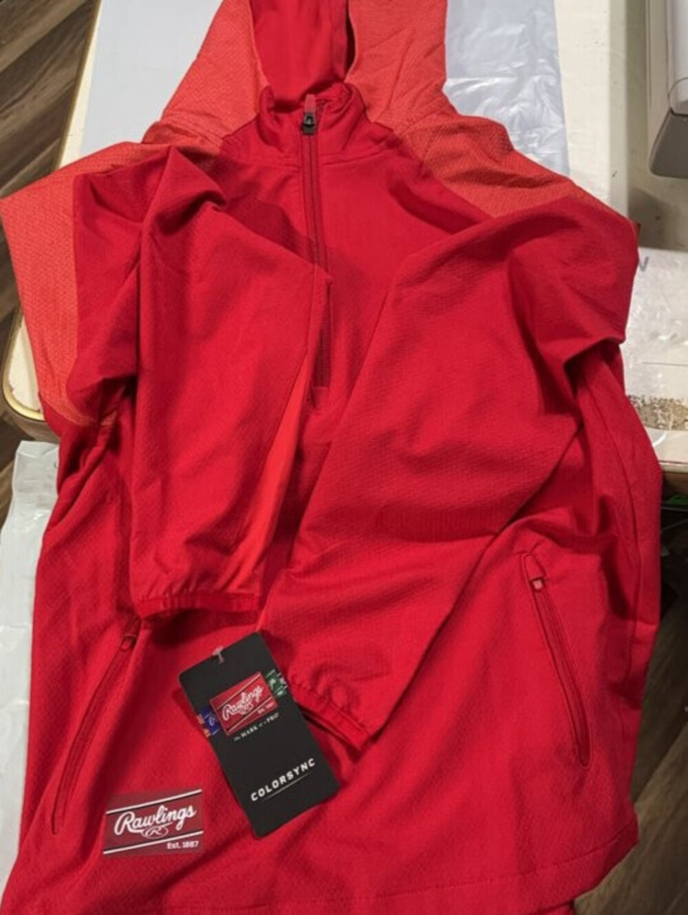 Rawlings ColorSync Red Hooded Pullover Jacket - New with Tags